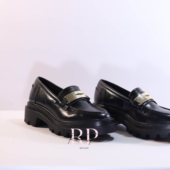 Zara Women lug sole faux leather loafers SZ 37 NWOT - Picture 2 of 7